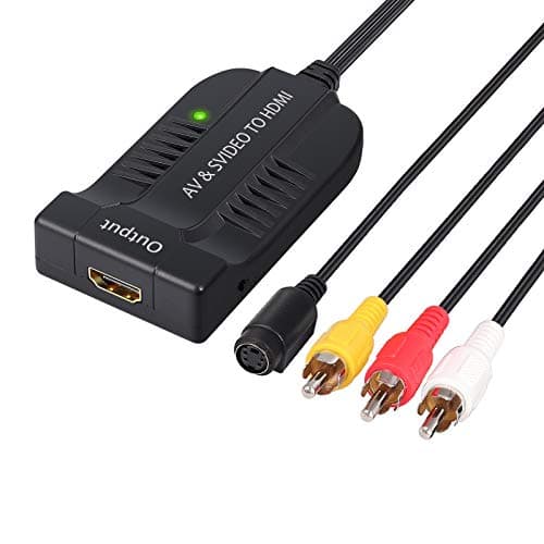 eSynic AV CVBS S-Video a HDMI convertidor compuesto 3RCA a HDMI soporta 1080P con cable micro para HDTV DVD