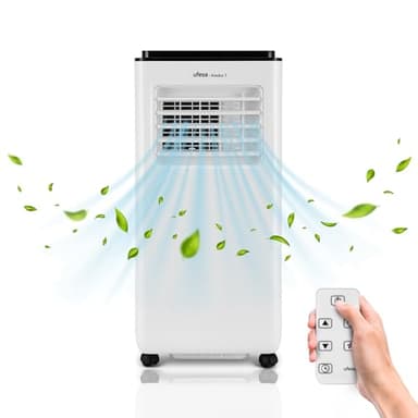 Ufesa A7 Aire Acondicionado Portátil 3en1, Refrigeración, Ventilación y Deshumidificación, 7000 BTU/día, Silencioso, Pantalla LED, Temporizador 24h, Hasta 12m², Gas R290, Control Remoto