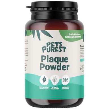 Pets Purest Polvo Dental Antisarro 185g - Elimina el Sarro y la Placa Dental en Perros, Gatos y Mascotas - 100% Natural para Prevenir el Mal Aliento