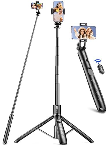 Tripode para Movil 179CM, Estable Trípode de Aluminio con Control Remoto Desmontable, Extensible Palo Selfie Trípode Compatible con iPhone 15 14 13 12 11 Pro XS MAX XR, Android, GoPro