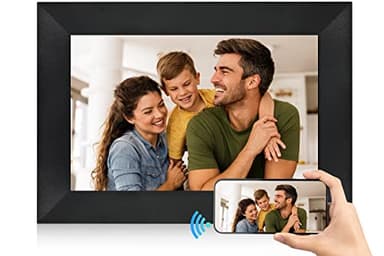 Marcos Fotos Digitales Hyjoy de 8 In con Pantalla Táctil IPS en Alta Definición, 8 GB RAM y Capacidad de Compartir Fotos y Videos Mediante la App AiMOR