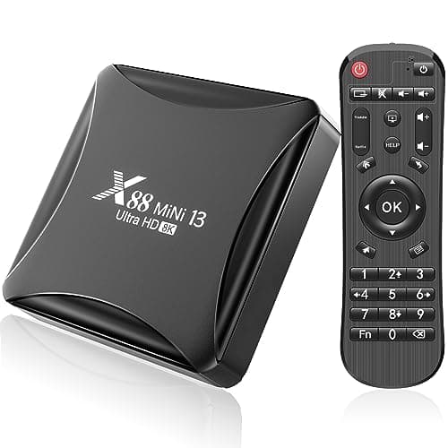 Android TV Box 13.0, Android Box 4GB RAM 32GB ROM, RK3528 Quad-Core, Soporte 2.4G/5G Dual WiFi, 100M Ethernet Ultral HD 8K Smart TV Box