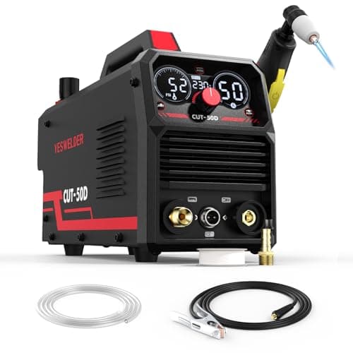 YESWELDER 50Amp Cortadora Plasma HF, Arco no Piloto Gran Pantalla Digital LED, Máx. Espesor de Corte 20mm, 230V Máquina de Corte por Plasma