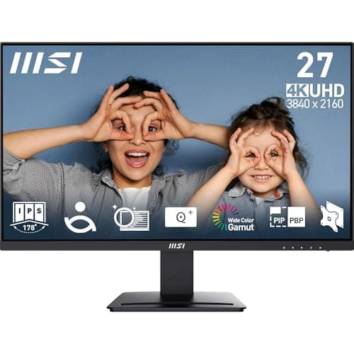 MSI Pro MP273U Monitor Profesional UHMSI Pro MP273U UHD de 27", Panel IPS 4K 3840 x 2160, Pip/PBP, 60Hz, 300 nits, Anti-Glare, Altavoces Integrados, Inclinación Ajustable, HDMI 2.0b, DP (1.4a), Negro
