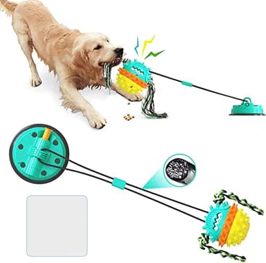 Dog Toy with Empty Suction Cup, Indestructible Interactive Dog Toy, Multifunctional Molar Snack Balls, for Medium/Large Dogs