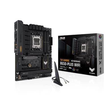 ASUS TUF Gaming B650-PLUS WiFi - Placa Base AMD Ryzen AM5 ATX (VRM de 14 Fases, PCIe 5.0 M.2, DDR5, WiFi 6, 2.5 GB Ethernet, USB4, Aura Sync)