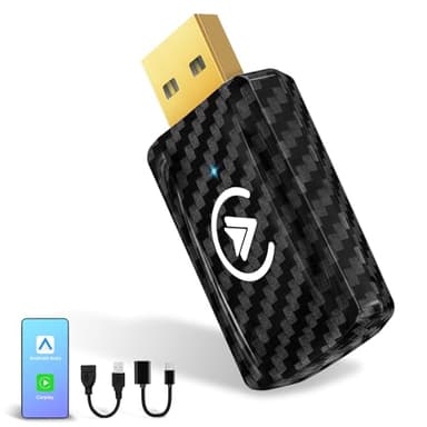 MSXTTLY Adaptador inalámbrico Android Auto y Carplay, Stick inalámbrico 2 EN 1 Convierte Android Auto/Carplay con Cable a inalámbrico para Coches con AA y Carplay, USB C/A, Mini y Estable SMT-AC01