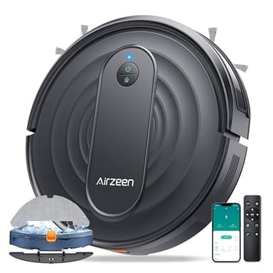 Airzeen Robot Aspirador y Fregasuelos, 3000Pa Succión, 3 en 1 Barrer, Aspirar y Trapear, Aspirador Robot con Auto Carpet Boost, App/Alexa/Control Remoto, Ideal para Pelo de Mascotas, Suelos Duros (R7)