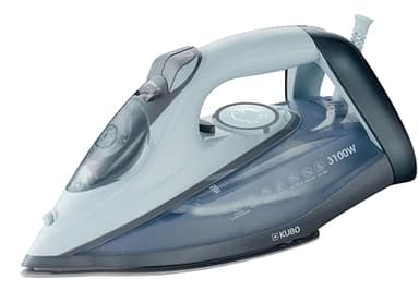Plancha de ropa a vapor - Suela de Cerámica - Golpe de Vapor 140g - Función de Autolimpieza - Depósito de Agua 320 ml - Potencia 3100W - Kubo