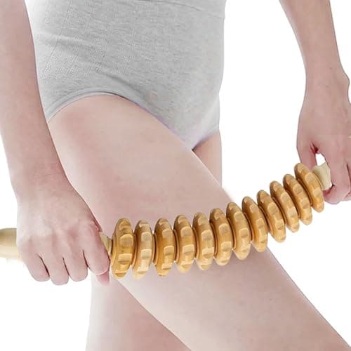 Rodillo Masajeador de Madera, Masajeador Celulitis,Masajeador Curvado Para Todo El Cuerpo,Rodillo de Madera para Masaje de Piernas, Abdomen,Alivio Del Dolor Muscular Y Relajación