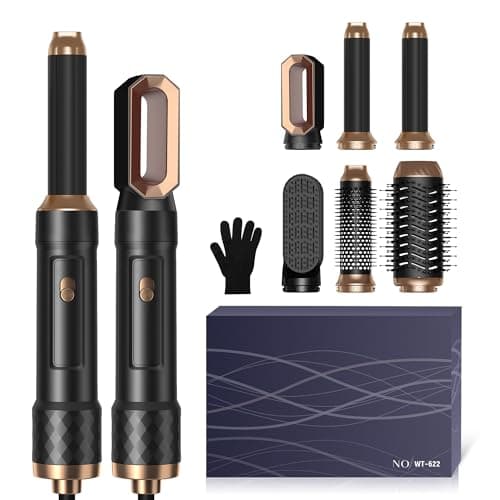 Secador 6 en 1 UMIGA Air Styler Set, 6 en 1 Secador Pelo Cepillo Secador De Pelo, 3 Temperaturas Cepillo Moldeador De Pelo, Cepillo Secador Pelo With Riza, Da Volumen, Alisa y Seca