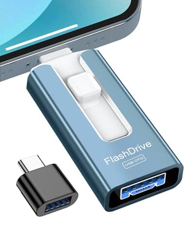 GNASEET Pendrive 256 GB de Alta Velocidad 3.0, Memoria USB Externa 4 en 1 para Phone, Móviles, Teléfonos, Computadoras y Más - Disco Duro Externo para Datos, Fotos y películas - para iOS, Android PC