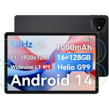 ALLDOCUBE iPlay 60 Pro Tablet de 11 pulgadas,90Hz Reflex,1920x1200 FHD, Android 14, 16GB(6+10) RAM+128GB+512GB Expandible,MediaTek Helio G99 Octa-core,Widevine L1,7000mAh,altavoces cuádruples,4G/Wifi5