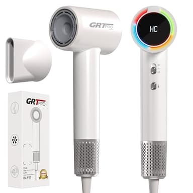 Secador Pelo Profesional Ionico 2200W Secador de Pelo Mini - 200 Millones de Iones Negativos 340g Ligero Control de Sensores Inteligentes Secado Rápido Brillante y Suave Para Hogar, Viajes, Gimnasio