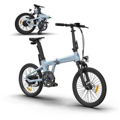Ado Air20S Bicicleta Eléctrica Plegable, Ebike Ligera 18.5kg, Transmisión por Correa, Pantalla LCD, Tres Modos de Velocidad, Sensor de par, 36V 9.6Ah Batería Alcance de 100 KM (Versión Amortiguadora)