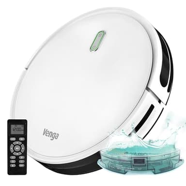 Venga! Robot Aspirador, Trapeador de Pisos, Fácil de Usar, 6 Modos de Limpieza, Silencioso, Blanco, VG RVC 3000