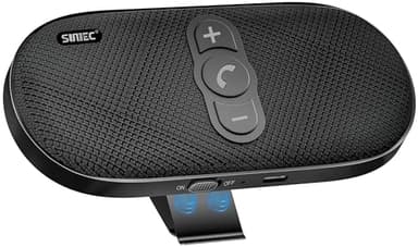 SUNITEC Manos Libres Coche Bluetooth 5.1 con Siri Asistente,Indicaciones de Voz,Conexión de 2 Teléfonos Simultáneamente,6W Altavoz Inalámbrico con Clip de Visera-BC990