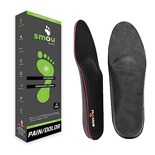 SMOU META Plantillas Metatarsalgia | Alivian el Dolor de Almohadilla Metatarso | Descarga con Barra Metatarsal o Apoyo Retrocapital | Plantillas Gel y Memory Foam Gran Amortiguación (43-44 EU)