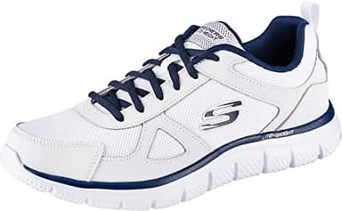 Skechers Track Scloric, Zapatillas Hombre, Blanco (White/Navy), 43 EU