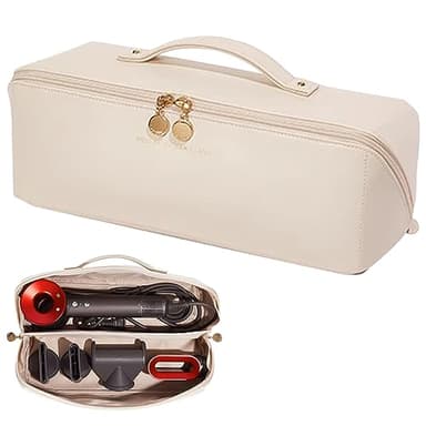 Linpr Bolsa Viaje Secador para Dyson Airwrap Styler/Shark Flexstyle/Rizador de Pelo, Funda Dyson Airwrap con Abertura Grande, Bolsa de Almacenamiento de Viaje Portátil, Bolsa Organizadora (Blanco)