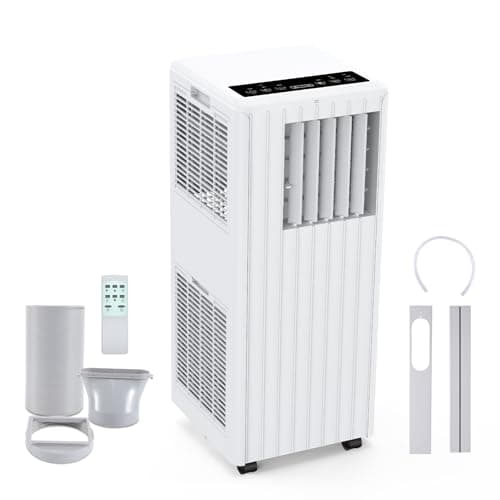 JustSmart Aire Acondicionado Portátil 9000 BTUs/H, Aire Acondicionado Silencioso 3 en 1, Deshumidificación 42 L/Día, Ventilador, Refrigeración, Temporizador 24 H, Modo de Sueño, Mando a Distancia