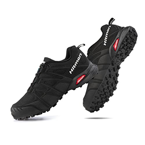 Hitmars Zapatillas Trail Running Hombre Zapatos Botas Trekking Calzado de Senderismo Mujer Impermeables Ligeras Cómodas Adulto Unisex Negro EU 43
