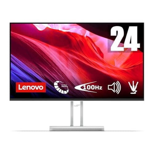 Lenovo L24i-4B - Monitor 23.8" (IPS, 1920 x 1080 px, 16:9, 100 Hz, Tiempo de Respuesta 4ms, HDMI, VGA, Montaje VESA 100 mm, Soporte de Inclinación) Color Gris Nube, Versión Actual