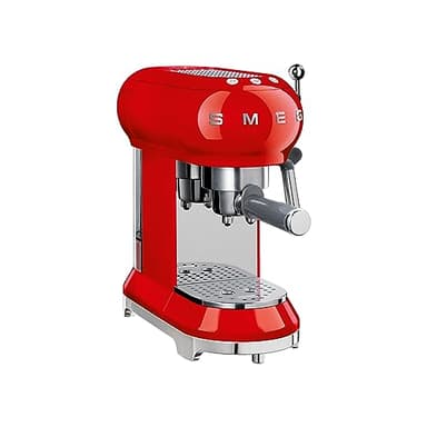 SMEG ECF01RDEU Máquina de café expreso, 1350 W, 1 Liter, Plastic, Rojo