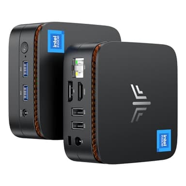 NiPoGi Mini PC E1 Twin Lake N150 (Βeat N100,3,6 GHz) 16 GB RAM/256GB M.2 SSD W-11 Pro, HDMI 2.0+DP 1.4 Mini Ordenador de Sobremesa WiFi 5, BT4.2/RJ45, 4K @60HZ UHD Dual Display para Oficina