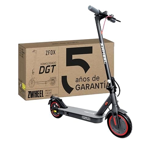 ZWHEEL ZFOX | Patinete Eléctrico Adultos Homologado DGT - 600W MAX, 20km Autonomía, IP54 Resistencia al Agua, Ruedas 8.5" de Aire - Frenos de Disco y Eléctricos - App Móvil y Pantalla, 4 Velocidades