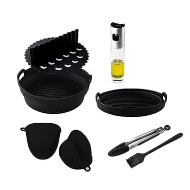 Cecotec Accesorios Freidora sin Aceite Cecofry Silicone Pack Accessories. Freidoras de Aire de 5-6,5 L, Incluye Molde, Separador de Comida, Guantes, Brocha, Pinzas y Botella Dispensadora de Aceite