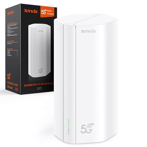 Tenda 5G01 - Router 5G SIM WiFi 6 1500Mbps, Módem 5G/4G LTE con Doble Banda, Ranura Tarjeta Nano SIM, Plug & Play, Puerto Gigabit WAN/LAN, 6 Antenas Internas, Mesh Wi-Fi+, 5G NR Router | Nivel Básico