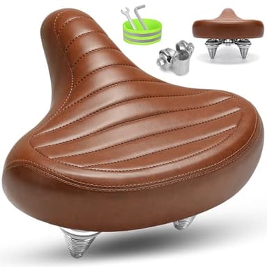 CDYWD Sillin Bicicleta Muy Comodo Hombre y Mujer, Sillín Bicicleta Vintage,Sillin Bici Ergonómico, Sillín Antiprostatico, Asiento Bicicleta Acolchado