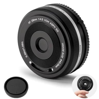 VILTROX 28mm F4.5 XF Pancake Objetivo Gran Angular con Enfoque automático y fotograma Completo para Fujifilm Fuji X-Mount cámaras X-Pro3 X-S10 X-T20 X-T30 XT30II X-T200 X-H2 X-H2S X-T5 X-S20 X-T50