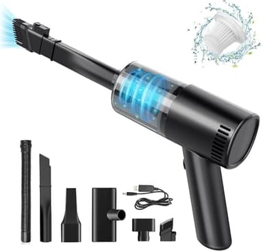 FSZBWL Aspirador de Mano,Aspirador de Mano sin Cable,12000PA/Sólidos y Líquidos,Aspiradora Portátil Mini para Coche Potente,Aspiradora de Mano para sofá,Coche,Hogar,Oficina