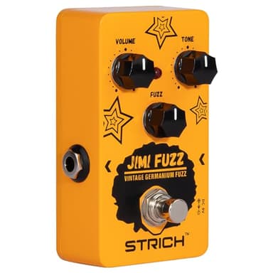 STRICH Jimi Fuzz - Pedal de guitarra, guitarra eléctrica compacta, sonido clásico, True Bypass, controles ajustables de vol/tono/ganancia para guitarra eléctrica, naranja