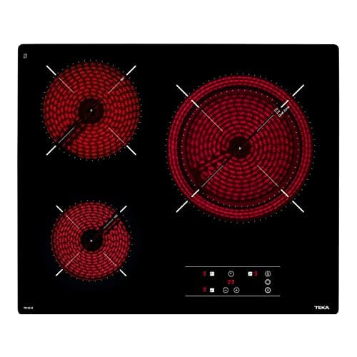 Teka TB PRO 6315 - Vitrocerámica 3 Fuegos 60 cm, Tecnología Touch Control, con Cronómetro, Vitrocerámica Teka Color Negro