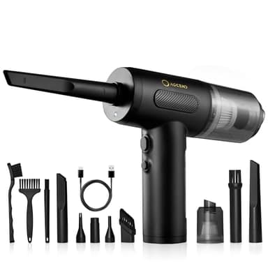 ASCEND Cyclone Soplador de Aire Potente y Mini Aspiradora de Mano Portátil, 3 Velocidades, Aire Comprimido para Limpieza de PC, Teclado, Coche, Ordenador, Sofá, Mascotas, con LED.