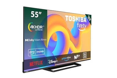 Toshiba 55UF3F63DAE 4K UHD Smart Fire TV 55 Pulgadas (Ultra HD, HDR10, Control de Voz Alexa, Bluetooth, Airplay)
