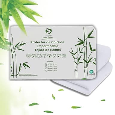 Protector de Colchón Bambú Impermeable 90x190/200-Funda Anti-Ácaros-Hipoalergénico-Cubre Colchón Transpirable-Fresco-Silencioso-Suave-Bolsillo Elástico 360° Ajustable-Certificado Oeko-Tex