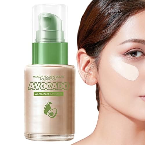 Base facial líquida,Base de maquillaje Bb Cream Foundation con aguacate | Base de maquillaje facial de 35 g, hidratante, resistente al agua y al sudor, para un tono de piel uniforme y un Veeteah