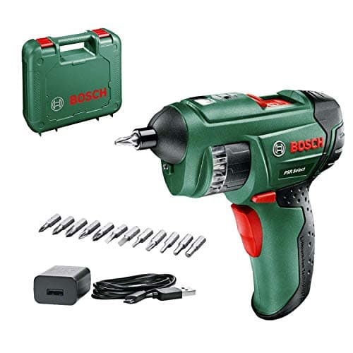 Bosch 0603977005 Bosch atornillador sin cable PSR Select (1.5 Ah, sistema de 3.6 voltios, con micro USB, en maletín), 3.6 V