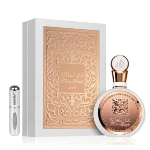 Perfume Fakhar for Women 100ML, Perfume Árabe para Mujer de Larga Duración, Eau da Parfum Importado desde Dubái, Perfume Floral y Dulce para Mujeres Incluye Atomizador Recargable 5ML (Rose)