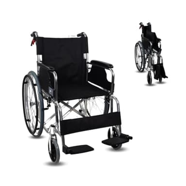 Mobiclinic®, Silla de ruedas, Plegable, Aluminio, Ligera, Modelo palacio, Asiento 46 cm, Doble sistema frenado, Respaldo partido, Reposapiés abatible, Marca española, Autopropulsable