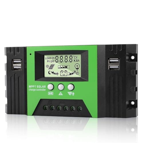WEINUOER MPPT 80A Regulador de Carga Solar 12V/24V Regulador de carga automático con sensor de temperatura y pantalla LCD 4 puertos USB para paneles solares Baterías de plomo/litio