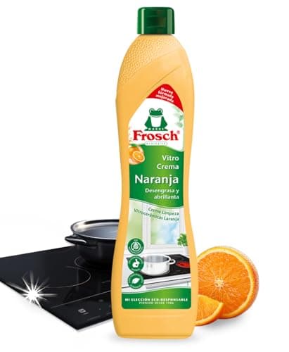 Frosch - Limpiador Ecológico para Vitrocerámica Nueva Fórmula Mejorada, Desengrasa y Abrillanta en Profundidad, Fragancia a Naranja - 500 ml