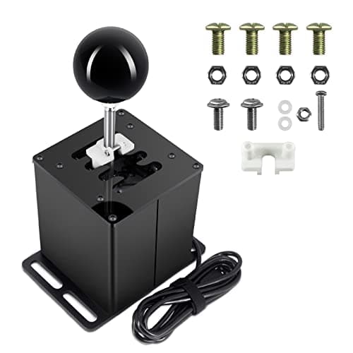 PALUMMA Palanca de cambios USB para juegos de carreras, simulador USB 6/7+R Racing Games H Gear Shifter para Logitech G29/G27/G25/G920 Thrustmaster T300RS/GT Volante (7+R (negro)