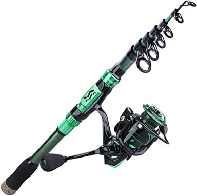 Sougayilang Monos de carrete de caña de pescar, Carretes de pesca telescópicos portátiles para pesca de agua dulce mar-2,7M