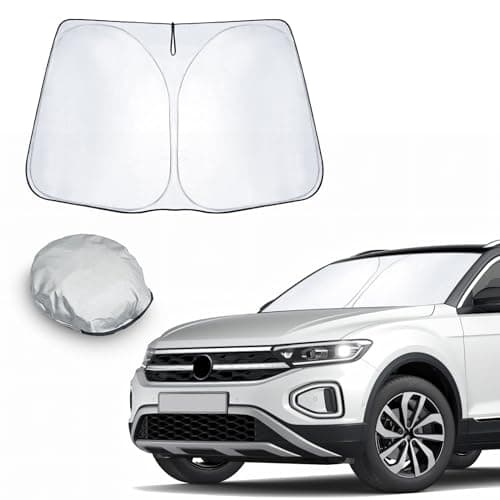 CDEFG Compatible con VW T-Roc T ROC 2017-2023 2024 Parasol Coche Delantero, Parasol Coche Parabrisas Protector Plegable con Gran Pantalla Anti UV Rayos Mejor Fresco-Parasol Accesorios