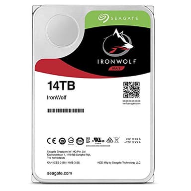 Seagate IronWolf - Disco Duro Interno NAS de 14 TB, SATA de 3.5 Pulgadas, 6 GB/s, 7200 RPM, caché de 256 MB para Almacenamiento Conectado a la Red Raid (ST14000VN0008)